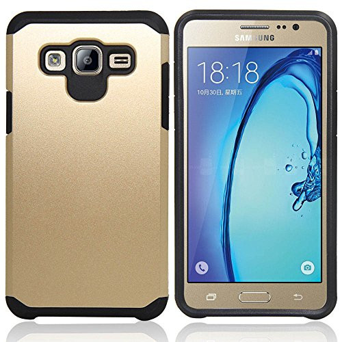 Galaxy J7 Neo J701M/J7 Nxt J701F/J7 Core J701 Case, With Screen Protector & Stylus, Telegaming Dual Layer Defender Impact Resistant Armor Cover For Samsung Galaxy J7 J700 /Core Duos J701FZ Gold