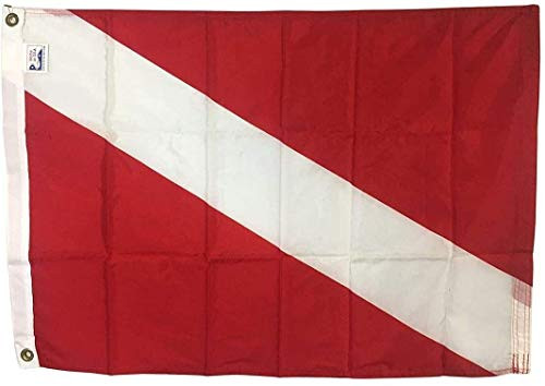 20x30 Diver Down (Scuba Skin Diver) Nautical Boat Signal Flag, Made in USA