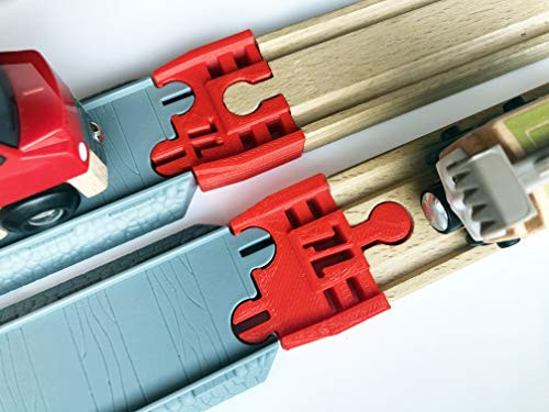 TrainLab Learning Curve Thomas & Friends to Wooden Railway Train Track Adapters (Red)