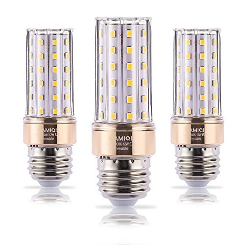 ILAMIQI E26 LED Bulbs Dimmable, 12W LED Candelabra Bulb 100 Watt Equivalent, 1200lm, Decorative Candle Base E26 Corn LED Chandelier Bulbs, Warm White 3000K Flicker Free, Pack of 3 ILAMIQI E26 LED Bulbs Dimmable, 12W LED Candelabra Bulb 100 Watt Equivalent, 1200lm, Decorative Candle Base E26 Corn LED Chandelier Bulbs, Warm White 3000K Flicker Free, Pack of 3