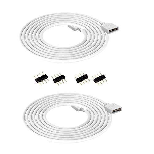 2M 6.56ft 4 Pin LED Strip Connector Extension Cable Cord Wire 4 Color RGB Extension Cable for SMD 5050 3528 2835 RGB LED Light Strip (4pin-2M)