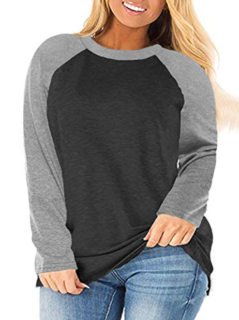 Plus Size Shirts for Women 3X Casual Raglan Tunic Tops Dark Grey 22W Plus Size Shirts for Women 3X Casual Raglan Tunic Tops Dark Grey 22W