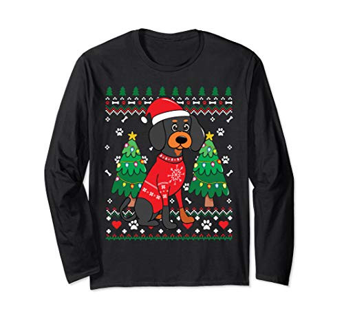 Black Tan Coonhound Christmas Ornament Tree Mom Dad Gift Long Sleeve T-Shirt