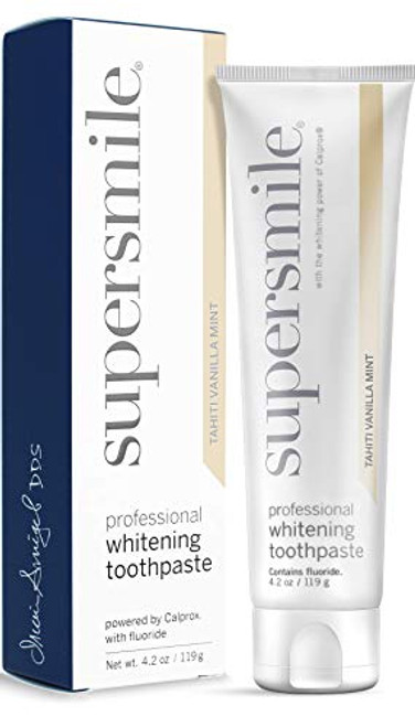 Supersmile Professional Teeth Whitening Toothpaste with Fluoride, Vanilla Mint, 4.2 Oz
