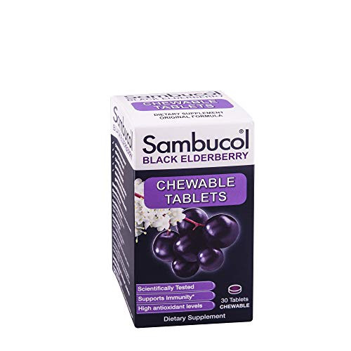 Sambucol Black Elderberry, Original Formula Chewable Tablets, 30 Count (Pack of 2)