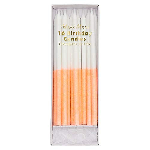 Meri Meri Coral Glitter Dipped Candles