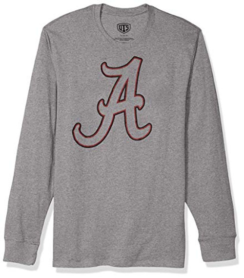 OTS NCAA Alabama Crimson Tide Men's Rival Long Sleeve Tee, Iced, Large OTS NCAA Alabama Crimson Tide Men's Rival Long Sleeve Tee, Iced, Large
