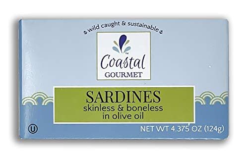 Coastal Gourmet Skinless  and  Boneless Sardines In Olive Oil 4.375 Oz. (Pack Of 6) Coastal Gourmet Skinless  and  Boneless Sardines In Olive Oil 4.375 Oz. (Pack Of 6)