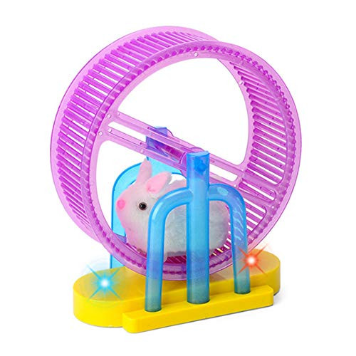 yuye-xthriv Rabbit Wheel Track Toy Cute Rabbit Hamster Electric Wheel Roller LED Music Kids Toy Table Decoration Random Style yuye-xthriv Rabbit Wheel Track Toy Cute Rabbit Hamster Electric Wheel Roller LED Music Kids Toy Table Decoration Random Style