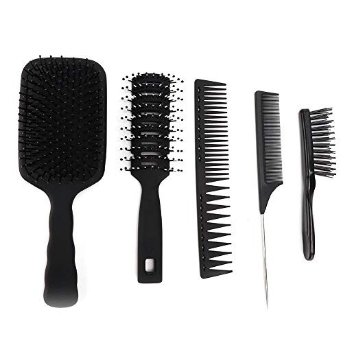 5pcs Hair Care Comb Set, Massage Comb plus Wide Teeth Comb plus Pick Hair Comb plus Hair Styling Modeling Comb Set