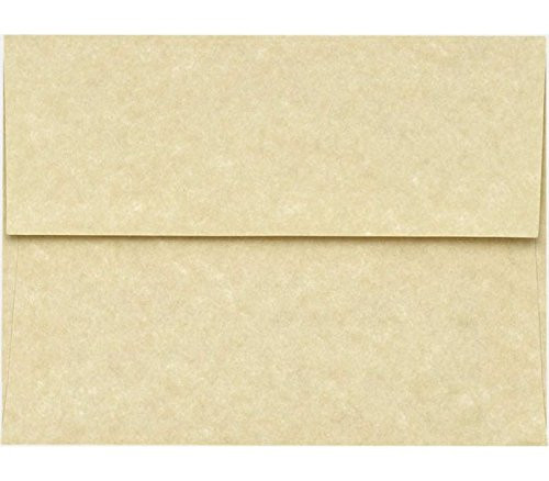 LUXPaper A6 Invitation Envelopes for 4 5/8 x 6 1/4 Cards in 60lb. Antique Parchment, Printable Envelopes for Invitations, with Moistenable Glue, 50 Pack, Envelope Size 4 3/4 x 6 1/2 (Tan)