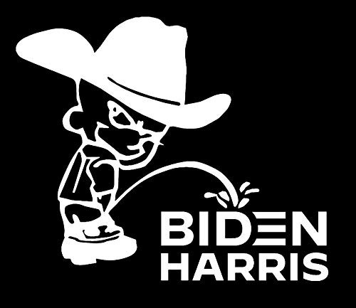 Legacy Innovations LLI Pissing On Biden Harris Calvin Funny   Decal Vinyl Sticker   Cars Trucks Vans Walls Laptop   White   5.5 x 4.7 in   LLI1687