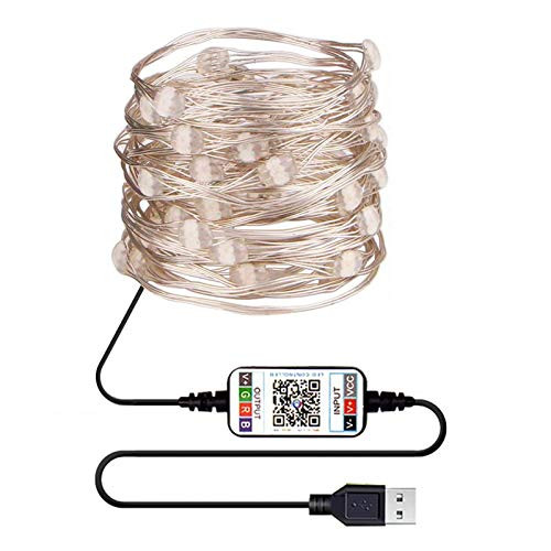 Zeiwohndc 2/5/10/15/20 Meters LED Light String ?Christmas Tree Decoration Copper Wire Lights Bluetooth USB RGB App Remote Control Lamp String