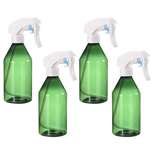 uxcell Plastic Spray Bottle, 10oz/300ml Empty Refillable Bottle Green with White Fine Mist Sprayer for Cleaning Solution and Plant Watering 4pcs