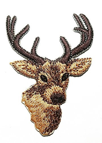 Sambar Deer Cartoon Animal Logo Patch Embroidered Sew Iron On Patches Badge Bags Hat Jeans Shoes T-Shirt Applique