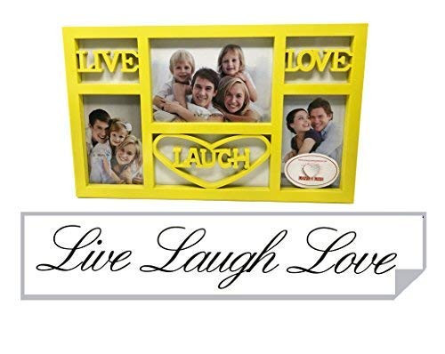 Live Laugh Love Decal and Picture Frame (Yellow),
