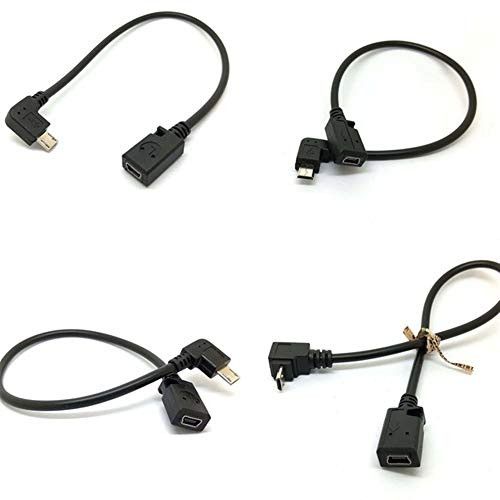 XINGLAI 90 Degree 4X Angle Micro Male to Mini Female USB Adapter Converter Data Charger Cable New up Down Right Left (Color : 4X Angle (4pcs))