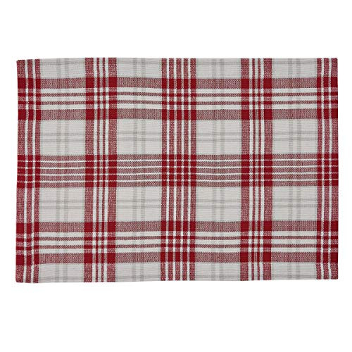 Park Designs Peppermint Plaid Placemat Set - Red