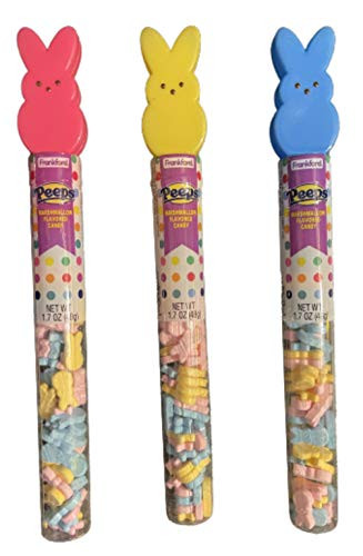 Peeps Marshmallow Flavored Bunny Candy Blue, Pink,  and  yellow Pack of 3