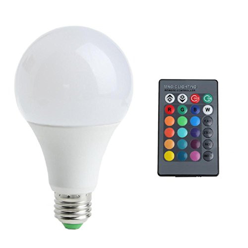 LIYUDL Wireless Remote Control Light Bulb,16 Colors 85-265V E27 LED 20W RGB Changing Light Bulb