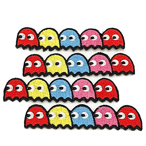 (4 Pack) 100% Embroidered Pac-Man Ghosts Blinky Pinky Inky Clyde Pacman Set - Iron Or Sew On by NEO Tactical Gear