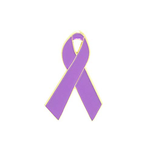 WIZARDPINS Lavender Awareness Ribbon Gold Enamel Pin Cancer 5 Pins WIZARDPINS Lavender Awareness Ribbon Gold Enamel Pin Cancer 5 Pins