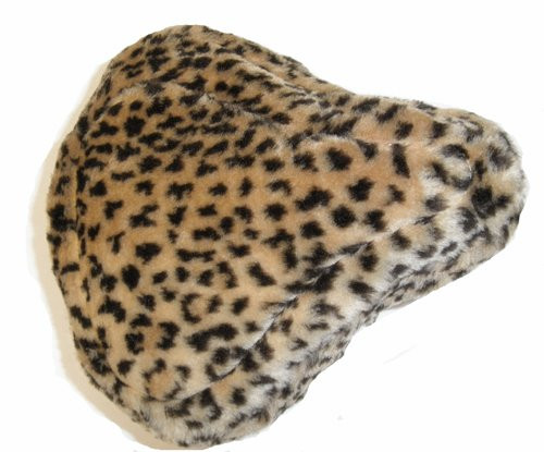 WILJER Bicycle Bike Cycling Seat Cover with A Foam Cushion Cruiser Faux Fur Leopard Look and Feel U.S.A Made USA
