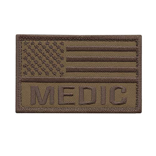 LEGEEON Tan USA American Flag Medic EMS Coyote 2x3.25 Paramedic MED Combat Morale Tactical Hook and Loop Patch LEGEEON Tan USA American Flag Medic EMS Coyote 2x3.25 Paramedic MED Combat Morale Tactical Hook and Loop Patch