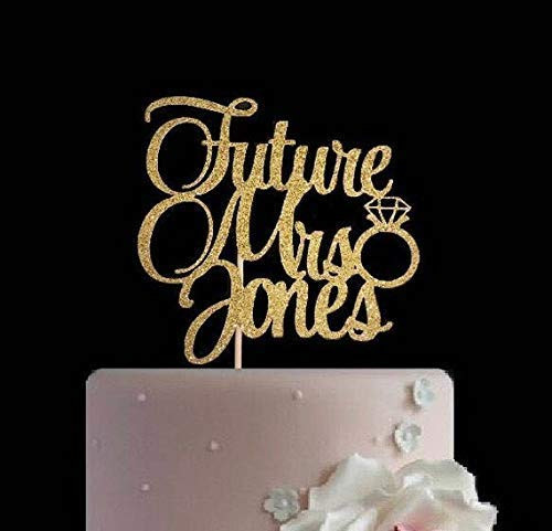 Atelier Elegance Any Name, Future Mrs Cake Topper, Bridal Shower Cake Topper, Engagement Cake Topper