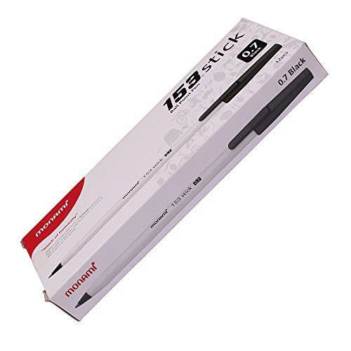 Monami 153 Sticks Ballpoint Pen 0.7 Mm Dozen Box Black Ink by Monami Stick