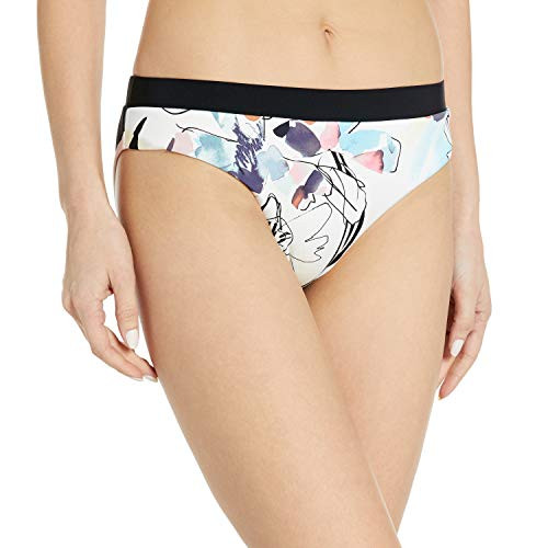 Bikini Lab Junior's Hipster Bikini Swimsuit Bottom, Multi//Sunset Blooms, L