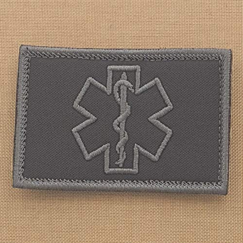 Subdued Medic EMS 2x3.25 Blackout Star of Life EMT Paramedic Morale Tactical Hook and Loop Patch Subdued Medic EMS 2x3.25 Blackout Star of Life EMT Paramedic Morale Tactical Hook and Loop Patch