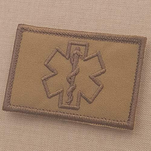 LEGEEON Tan Medic EMS 2x3.25 Star of Life Coyote EMT Paramedic Morale Tactical Hook and Loop Patch LEGEEON Tan Medic EMS 2x3.25 Star of Life Coyote EMT Paramedic Morale Tactical Hook and Loop Patch