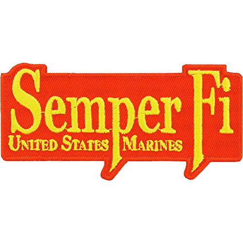 United States Marine Corps USMC Semper Fi Red and Yellow Patch, with Iron-On Adhesive United States Marine Corps USMC Semper Fi Red and Yellow Patch, with Iron-On Adhesive