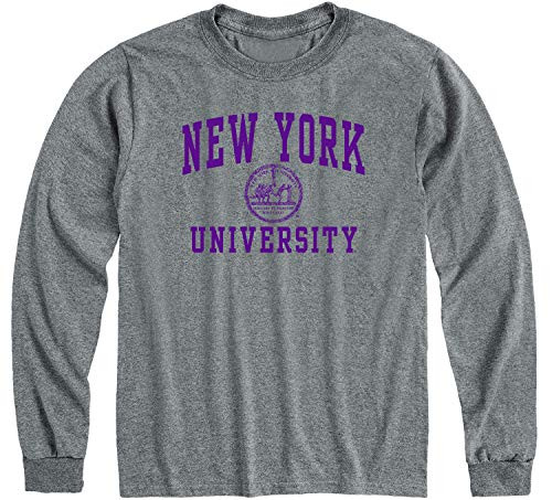 Ivysport NYU New York University Violets Long Sleeve Adult Unisex T-Shirt, Heritage, Charcoal Heather, Large Ivysport NYU New York University Violets Long Sleeve Adult Unisex T-Shirt, Heritage, Charcoal Heather, Large