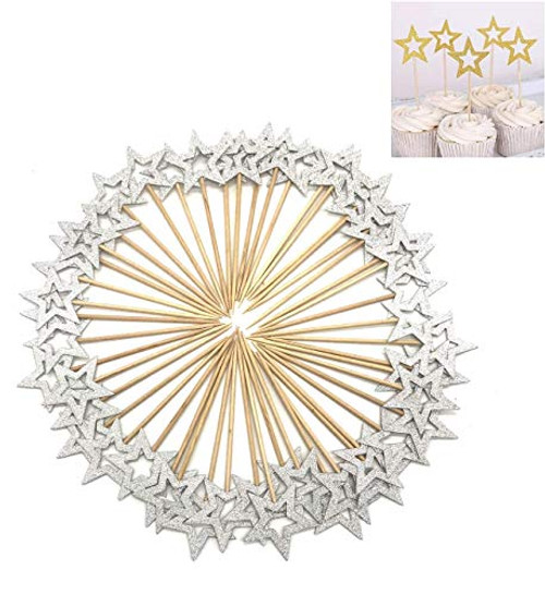 50 Pcs Star Cupcake Toppers,Star Cupcake Toppers Twinkle Little Star Decorations Birthday Cupcake Toppers Glitter Star Cake Decorations for Party Birthday Wedding Ceremony (50 PCS Silver Star) 50 Pcs Star Cupcake Toppers,Star Cupcake Toppers Twinkle Little Star Decorations Birthday Cupcake Toppers Glitter Star Cake Decorations for Party Birthday Wedding Ceremony (50 PCS Silver Star)