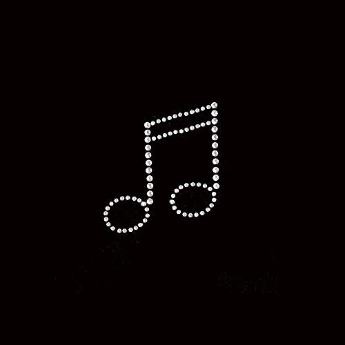ETDesign E07330 Rhinestone Music Notes Iron On Hot Fix Transfer Patch/Face Mask Patch/Face Protection Cover Patch-3 inch by 3 inch ETDesign E07330 Rhinestone Music Notes Iron On Hot Fix Transfer Patch/Face Mask Patch/Face Protection Cover Patch-3 inch by 3 inch