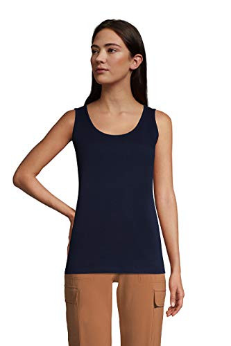 Lands' End Women s Cotton Tank Top Radiant Navy Plus 1x