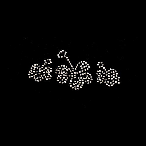 ETDesign E07605 Rhinestone Flower Iron On Hot Fix Transfer Patch/Face Mask Patch/Face Protection Cover Patch -3.75 inch by 1.75 inch