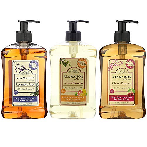 A La Maison Liquid Soap Lavender Aloe, Citrus and amp; Cherry Blossom 16.9 Ounces Each A La Maison Liquid Soap Lavender Aloe, Citrus and amp; Cherry Blossom 16.9 Ounces Each