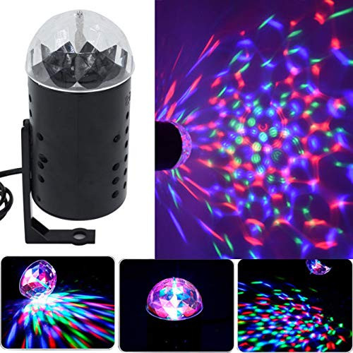 LXcom LED Stage Light Disco Ball Light Dj Stage Lighting RGB Crystal Magic Ball Effect Light 3W Auto-Play for Bar Club Party DJ Karaoke Wedding Show 2 Pack