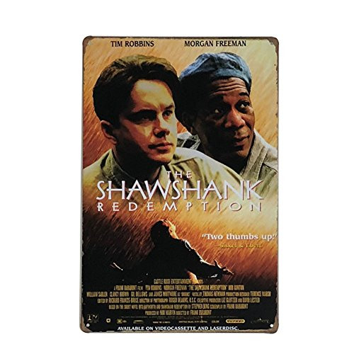 The Shawshank Redemption Movie Poster Retro Metal Tin Sign, 8"x12"