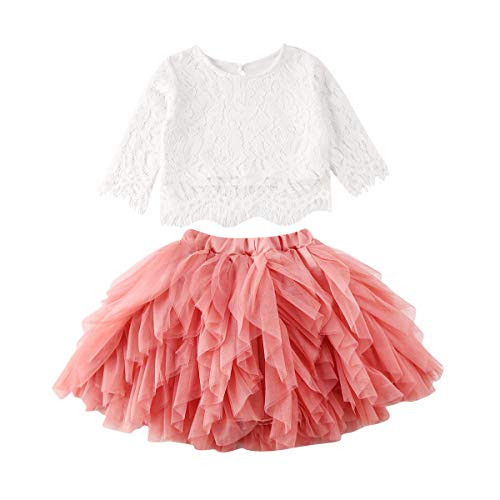 Baby Toddle Girls Tutu Dress Short Sleeves and Sleeveless Stripe Tulle Skirts A-line Dress (New Pink, 5T) Baby Toddle Girls Tutu Dress Short Sleeves and Sleeveless Stripe Tulle Skirts A-line Dress (New Pink, 5T)