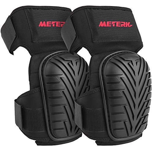 Knee Pads for Work, Meterk Professional Gel Knee Pads for Work Construction, with Heavy Duty Foam Padding, Adjustable Non-Slip Straps for Gardening