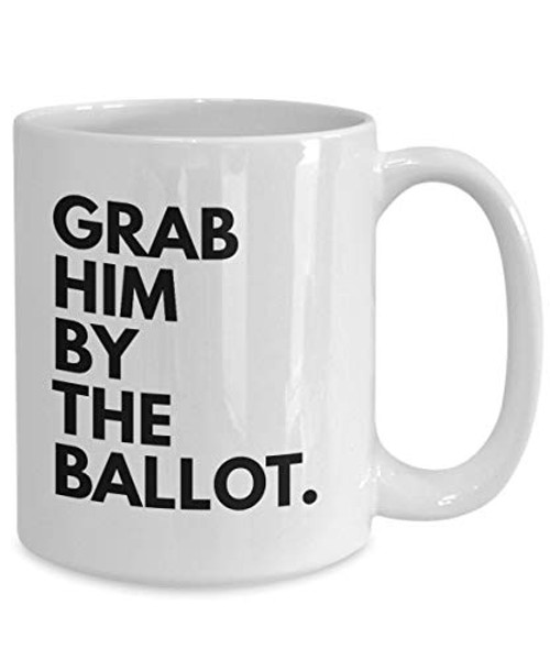 LANIAL Anti-trump Grab Him By The Ballot Kamala Joe Biden Voter Coffee Mug, Biden 2020 Mug Gifts 11 Oz