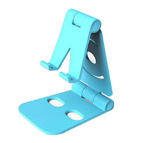 hudiemm0B Phone Holder, Portable Foldable Universal Mobile Phone Holder Desktop Table Stand Bracket Blue
