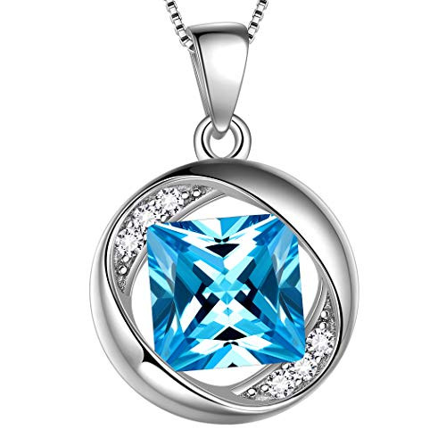 Aurora Tears March Pendants Women 925 Sterling Silver Birthstone Necklaces Birthday Jewelry Personalized Gift Created-Aquamarine Girls Dating Jewellery DP0029M Aurora Tears March Pendants Women 925 Sterling Silver Birthstone Necklaces Birthday Jewelry Personalized Gift Created-Aquamarine Girls Dating Jewellery DP0029M