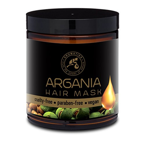 Argan Hair Mask 8.4 oz - Natural Argan  and  Coconut Oil for All Hair Types - Restorative Formula - Hair Care - Contains NO Parabens  and  Dyes