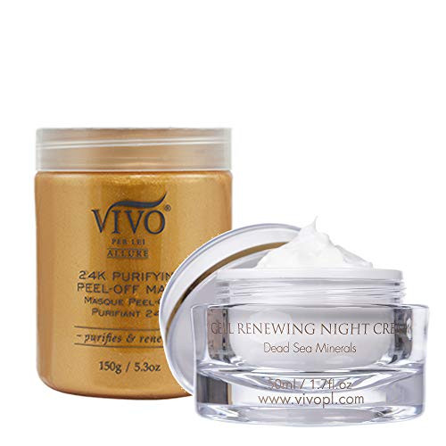 Vivo Per Lei Dead Sea Night Cream and 24K Gold Purifying Mask Set