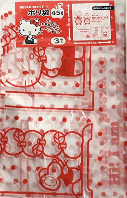 Sanrio Hello Kitty Plastic Bag Polyethylene 3 Sheets 65 × 80 cm 45? Kitchen (Apple (Red))